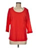BonWorth 100% Polyester Red 3/4 Sleeve Top Size M (petite) - photo 1