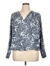 Halogen 100% Polyester Blue 3/4 Sleeve Blouse Size 1X - photo 1