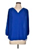 Pleione 100% Polyester Blue 3/4 Sleeve Blouse Size L - photo 1