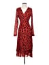 CAbi Animal Print Red Cocktail Dress Size S - photo 1