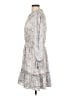 CeCe 100% Polyester Paisley Gray Casual Dress Size L - photo 5