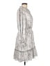 CeCe 100% Polyester Paisley Gray Casual Dress Size L - photo 4