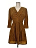 Moon Collection 100% Polyester Print Brown Casual Dress Size M - photo 1