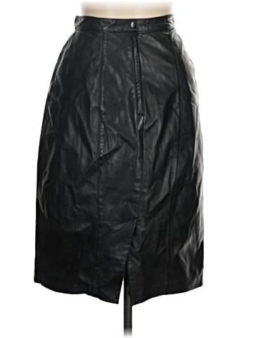 Evan Davies Faux Leather Skirt (view 2)