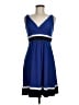 Chaps Color Block Blue Casual Dress Size M - photo 1