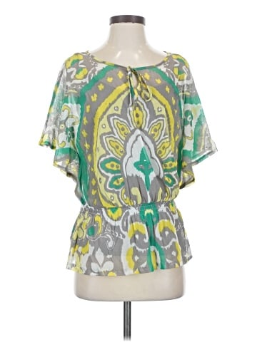 INC International Concepts Short Sleeve Blouse (view 1)