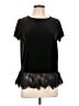 Adrianna Papell Black Short Sleeve Top Size L - photo 1