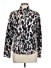 Foxcroft 100% Cotton Animal Print Silver Long Sleeve Blouse Size 10 - photo 1