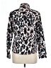 Foxcroft 100% Cotton Animal Print Silver Long Sleeve Blouse Size 10 - photo 2