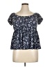 Torrid Blue Short Sleeve Blouse Size 1X Plus (1) - photo 1