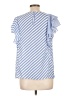 14th & Union 100% Polyester Blue Short Sleeve Blouse Size L - photo 2