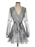 Polly 100% Polyester Gray Cocktail Dress Size 4 - photo 1