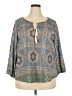 Weekend Suzanne Betro Teal 3/4 Sleeve Blouse Size 2X - photo 1
