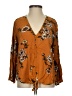 LUQ 100% Rayon Brown 3/4 Sleeve Blouse Size S - photo 1