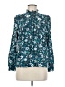 Gap 100% Rayon Floral Teal Long Sleeve Blouse Size M - photo 1