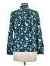 Gap 100% Rayon Floral Teal Long Sleeve Blouse Size M - photo 2