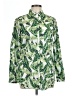 J. McLaughlin 100% Cotton Tropical Green Long Sleeve Blouse Size L - photo 1