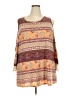 Discreet Brown Burgundy 3/4 Sleeve Top Size 2X (estimated) - photo 1