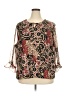 Selene Sport 100% Polyester Brown 3/4 Sleeve Blouse Size 2X - photo 1