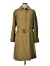 Burberry 100% Polyester Green Tan Trenchcoat Size 10 - photo 1