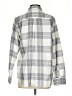 Unbranded Checkered-gingham Gray Long Sleeve Button-Down Shirt Size S - photo 2