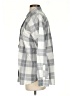 Unbranded Checkered-gingham Gray Long Sleeve Button-Down Shirt Size S - photo 5