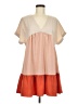 Shein Color Block Tan Casual Dress Size 6 - photo 1