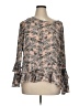 Unbranded 100% Polyester Gray Tan Long Sleeve Blouse Size XL (estimated) - photo 1