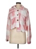 Shein 100% Polyester Plaid Pink Faux Fur Jacket Size 6 - photo 1