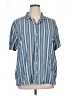 PacSun 100% Viscose Stripes Blue Short Sleeve Button-Down Shirt Size XL - photo 1