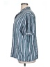PacSun 100% Viscose Stripes Blue Short Sleeve Button-Down Shirt Size XL - photo 5
