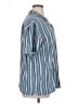 PacSun 100% Viscose Stripes Blue Short Sleeve Button-Down Shirt Size XL - photo 4