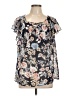 Assorted Brands 100% Polyester Black Short Sleeve Blouse Size L - photo 1