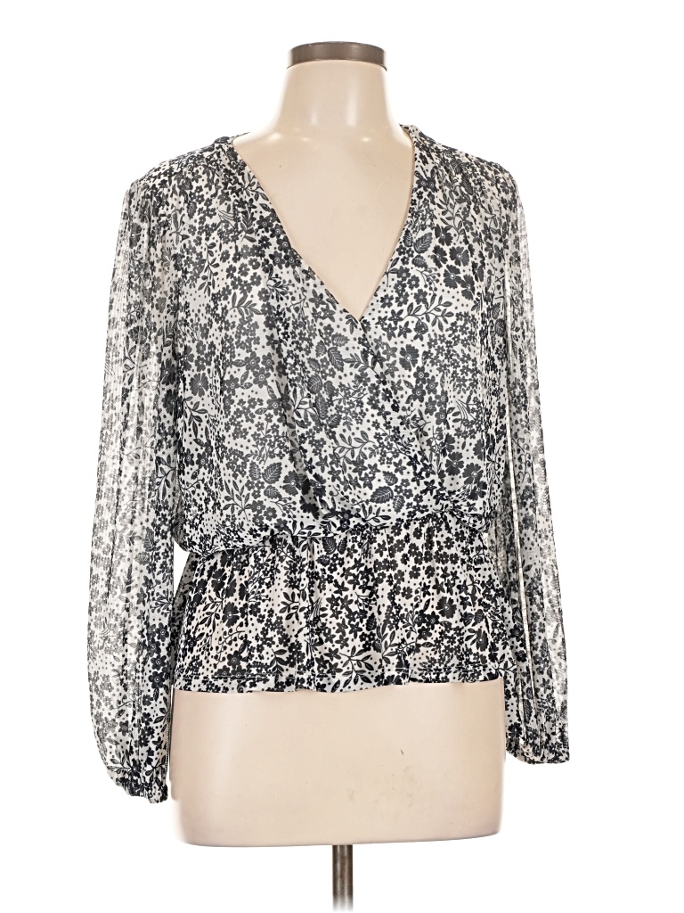 Pre-owned Tommy Hilfiger Long Sleeve Blouse In Silver