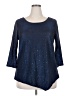 NY Collection Blue 3/4 Sleeve Top Size 2X - photo 1
