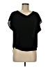 Lush 100% Polyester Black Short Sleeve Top Size M - photo 1