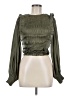 Glam Green Long Sleeve Blouse Size M - photo 1