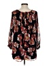 Madewell 100% Polyester Floral Black Red 3/4 Sleeve Blouse Size S (estimated) - photo 2