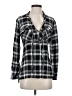 Venus Plaid Black Long Sleeve Blouse Size XS - photo 1