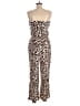 Express Animal Print Brown Jumpsuit Size M - photo 2