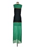 BCBGMAXAZRIA 100% Polyester Color Block Green Casual Dress Size S - photo 2