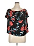 Bar III 100% Polyester Black Short Sleeve Blouse Size XL - photo 1