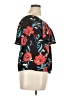 Bar III 100% Polyester Black Short Sleeve Blouse Size XL - photo 4