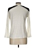 Sandro 100% Linen Solid Marled Color Block Ivory Long Sleeve Top Size Lg (3) - photo 2