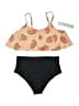 DRESSFO Print Tan Two Piece Swimsuit Size 8 - photo 1