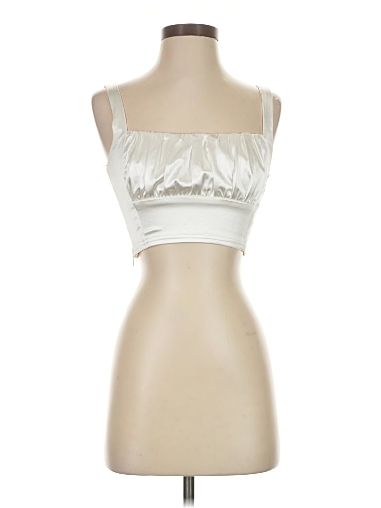 Pre-owned Adika Tube Top Silver Strapless Neckline Tops