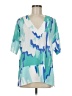 Crosby 100% Polyester Blue Short Sleeve Blouse Size M - photo 1