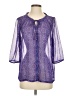 Fashion Bug 100% Polyester Purple 3/4 Sleeve Blouse Size S - photo 1