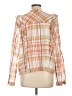 Current Air Plaid Ivory Long Sleeve Blouse Size L - photo 2