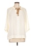 Downeast 100% Polyester Ivory 3/4 Sleeve Blouse Size L - photo 1